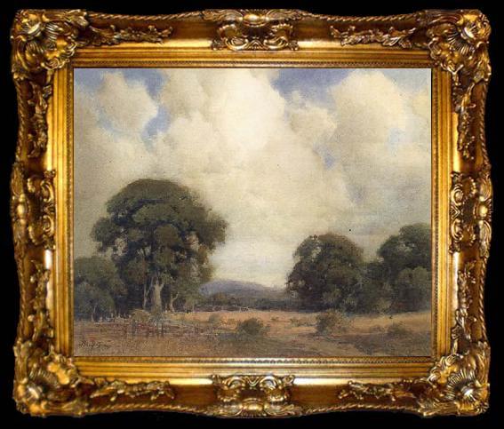 framed  unknow artist California Landscape with Oaks and Fence, ta009-2